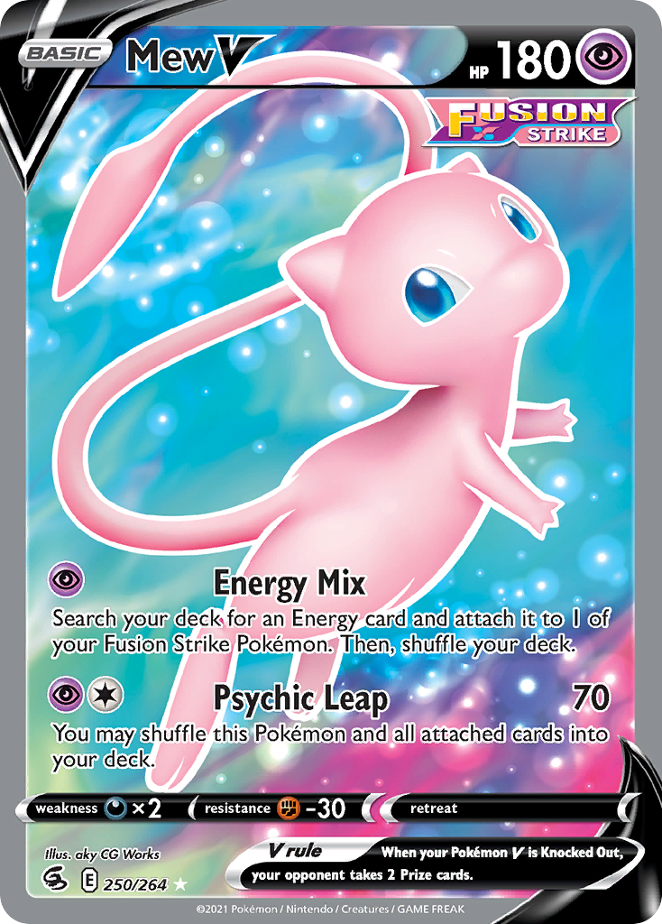 Pokémonkaart 250/264 - Mew V - Fusion Strike - [Rare Ultra]