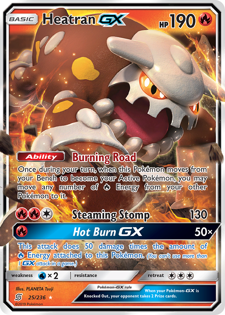 Pokémonkaart 025/236 - Heatran-GX - Unified Minds - [Rare Holo GX]