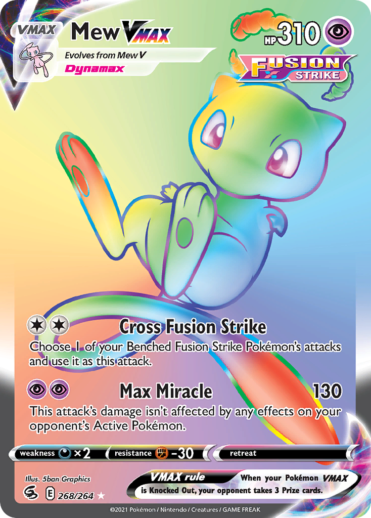 Pokémonkaart 268/264 - Mew VMAX - Fusion Strike - [Rare Rainbow]