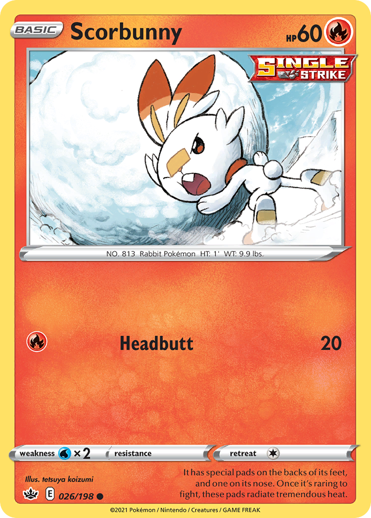 Pokémonkaart 026/198 - Scorbunny - Chilling Reign - [Common]