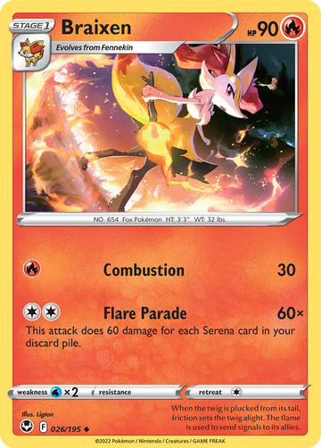 026/195 - Braixen - [Uncommon] - Reverse Holo