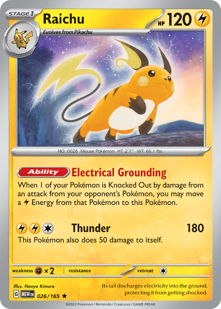 026/165 - Raichu - [Rare] - Reverse Holo