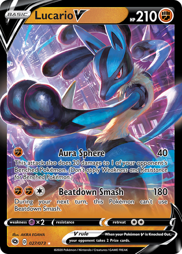 027/073 - Lucario V - [Rare Holo V]