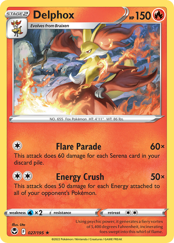 027/195 - Delphox - [Rare] - Reverse Holo