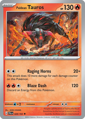 028/193 - Paldean Tauros - [Uncommon] - Reverse Holo