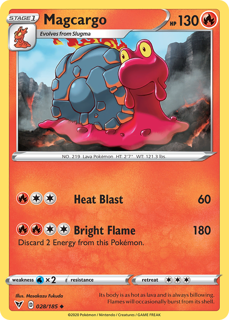 Pokémonkaart 028/185 - Magcargo - Vivid Voltage - [Uncommon]