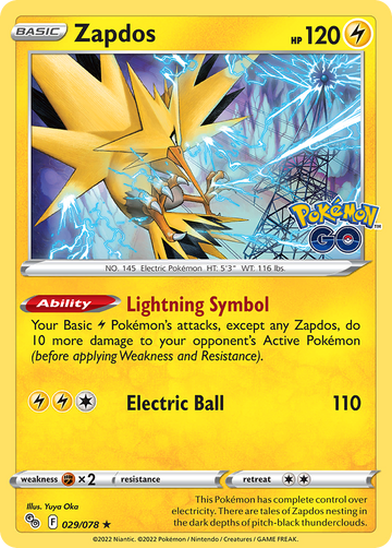 029/078 - Zapdos - Reverse Holo - (Rare Holo]