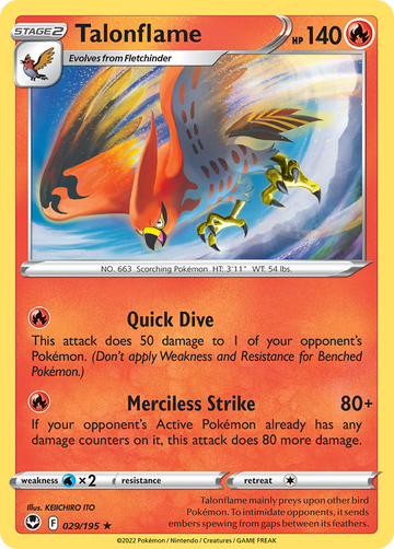 029/195 - Talonflame - [Rare] - Reverse Holo