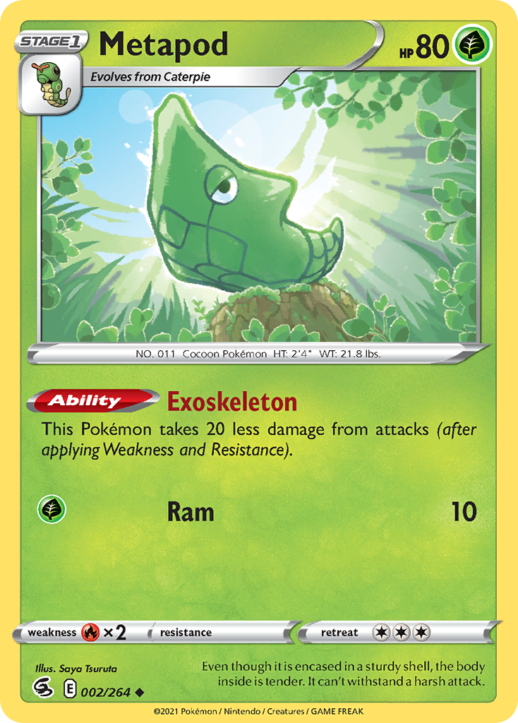 Pokémonkaart 002/264 - Metapod - Fusion Strike - [Uncommon]