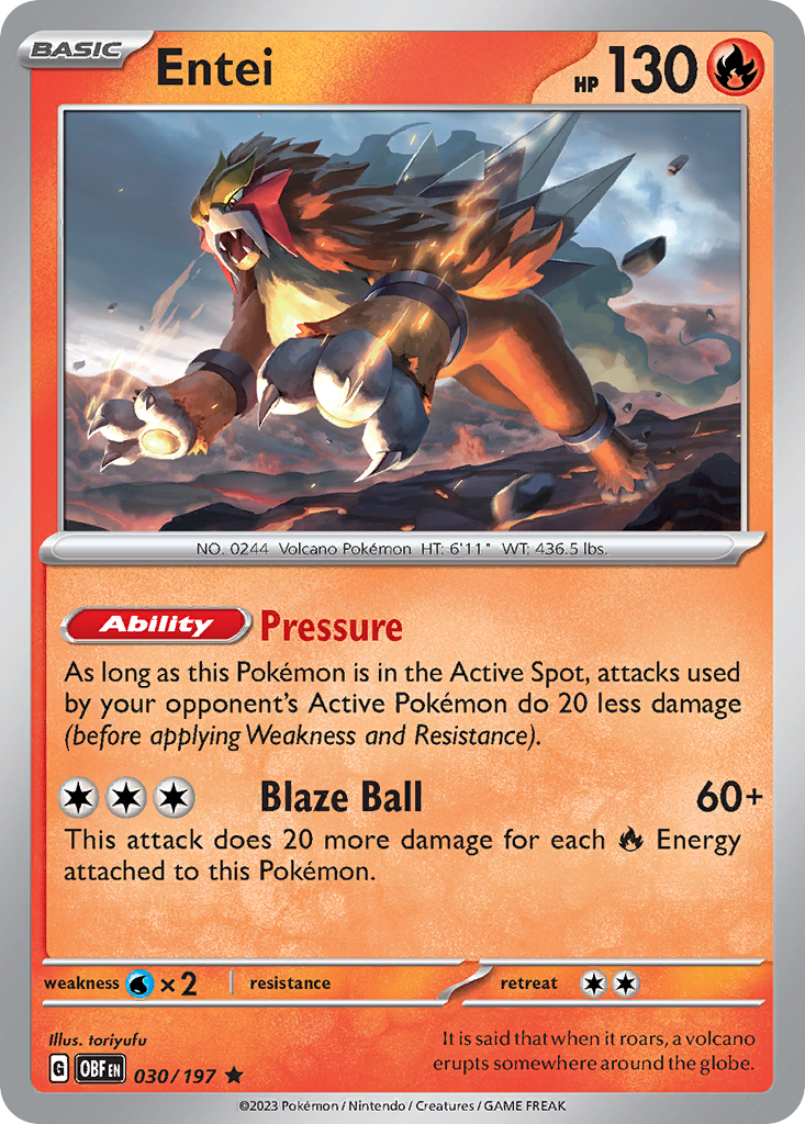 030/197 - Entei - [Rare] - Reverse Holo