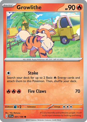 031/198 - Growlithe - [Common] - Reverse Holo