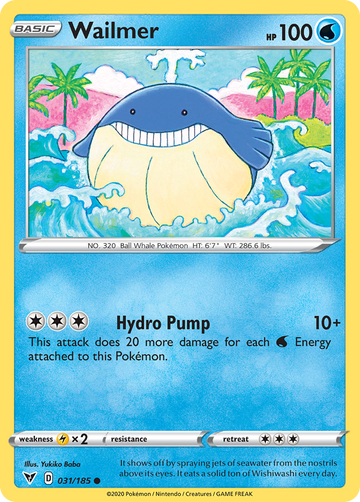 Pokémonkaart 031/185 - Wailmer - Vivid Voltage - [Common]