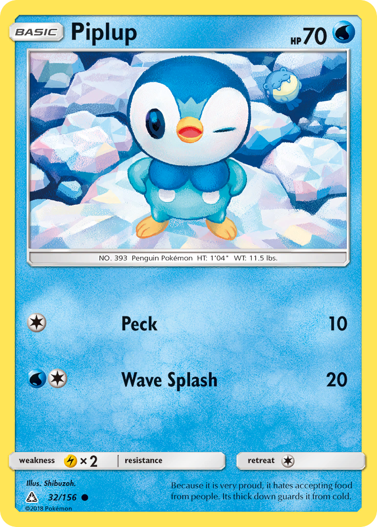 Pokémonkaart 032/156 - Piplup - Ultra Prism - [Common]