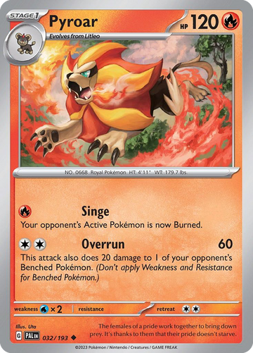 032/193 - Pyroar - [Uncommon] - Reverse Holo