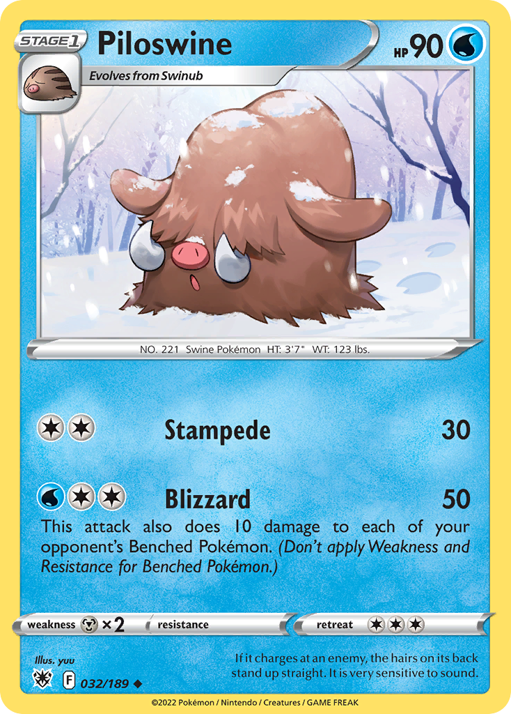 032/189 - Piloswine - Reverse Holo - [Uncommon]