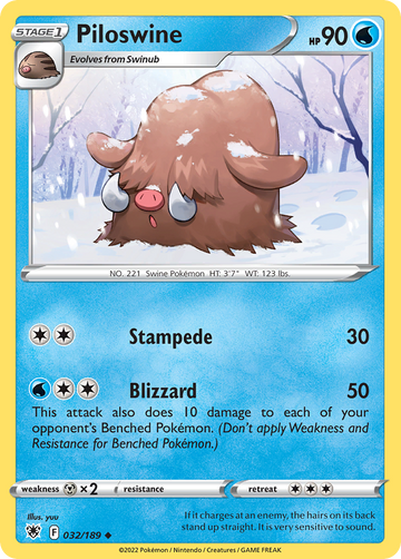 032/189 - Piloswine - Reverse Holo - [Uncommon]