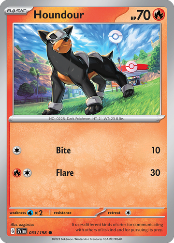 033/198 - Houndour - [Common] - Reverse Holo