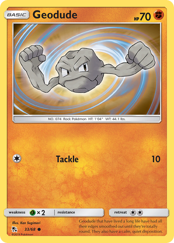 Pokémonkaart 033/068 - Geodude - Hidden Fates - [Common]