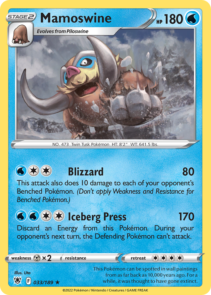 033/189 - Mamoswine - Reverse Holo - [Rare]