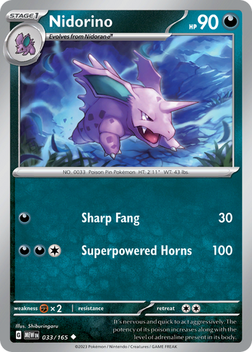 033/165 - Nidorino - [Uncommon] - Reverse Holo