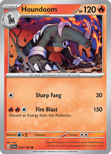 034/198 - Houndoom - [Common] - Reverse Holo