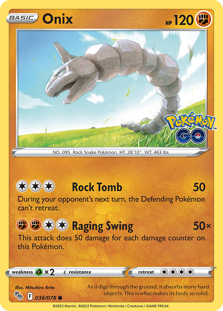 036/078 - Onix - Reverse Holo - (Common]