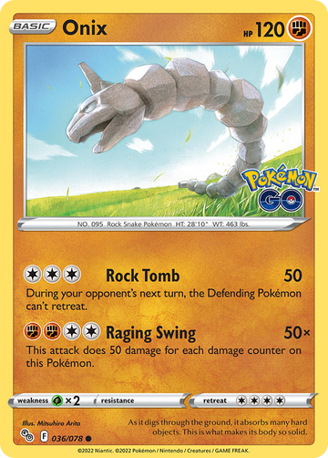 036/078 - Onix - Reverse Holo - (Common]