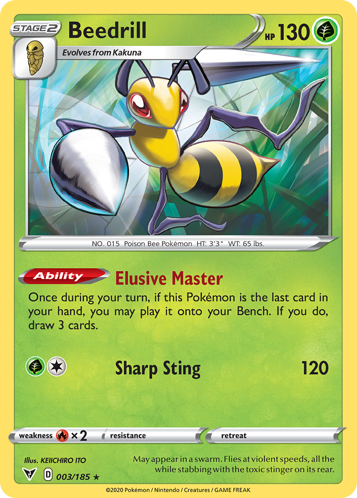 Pokémonkaart 003/185 - Beedrill - Vivid Voltage - [Rare]