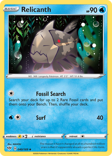 040/189 - Relicanth - [Uncommon] - Reverse Holo