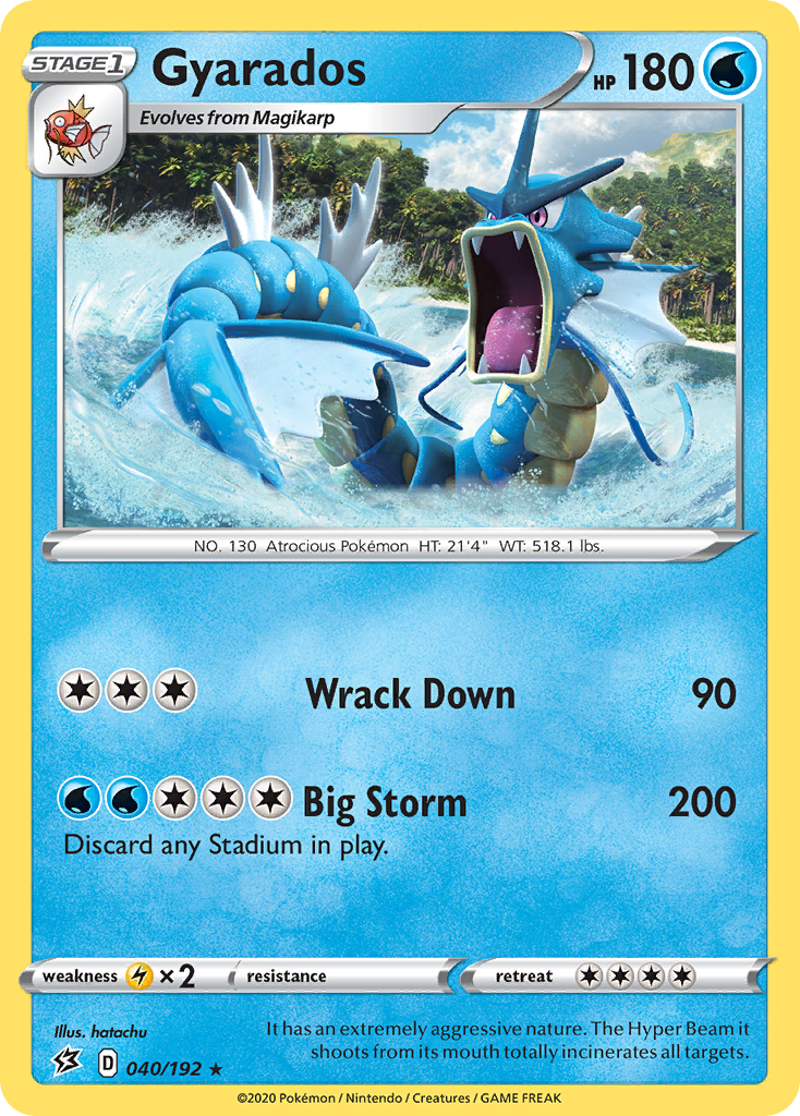 Pokémonkaart 040/192 - Gyarados - Rebel Clash - [Rare Holo]