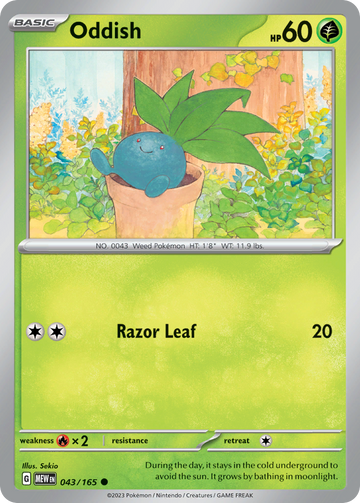 043/165 - Oddish - [Common] - Reverse Holo