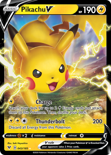 043/185 - Pikachu V - [Rare Holo V]