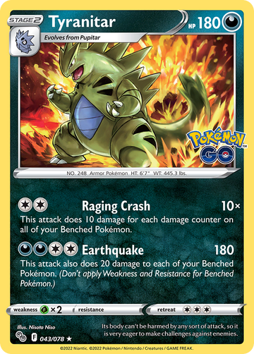 043/078 - Tyranitar - Reverse Holo