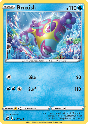 043/163 - Bruxish - [Uncommon] - Reverse Holo