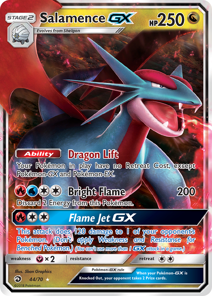 Pokémonkaart 044/070 - Salamence-GX - Dragon Majesty - [Rare Holo GX]