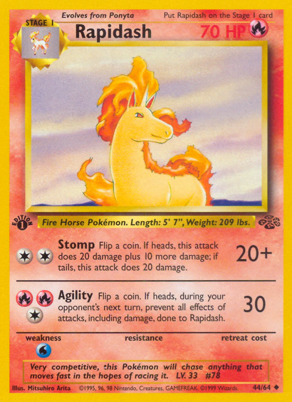 Pokémonkaart 044/064 - Rapidash - Jungle - [Uncommon]