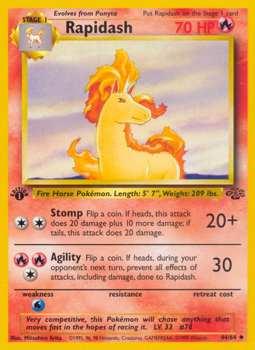 044/064 - Rapidash - [1st Edition] - [Uncommon]