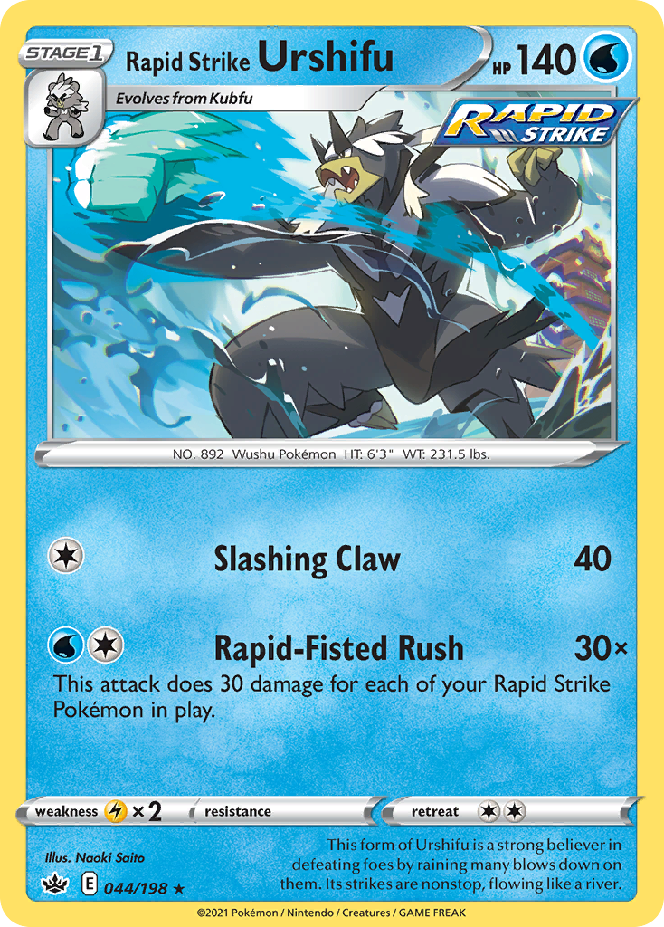 Pokémonkaart 044/198 - Rapid Strike Urshifu - Chilling Reign - [Rare Holo]