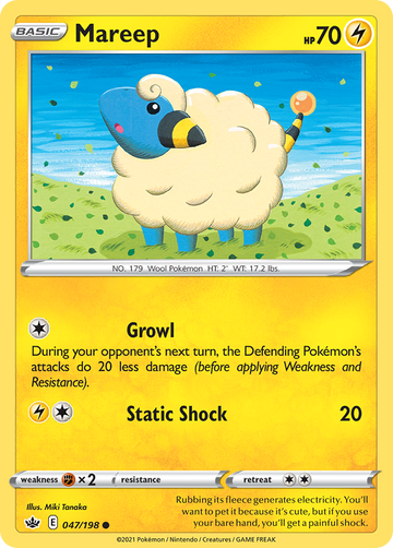 Pokémonkaart 047/198 - Mareep - Chilling Reign - [Common]