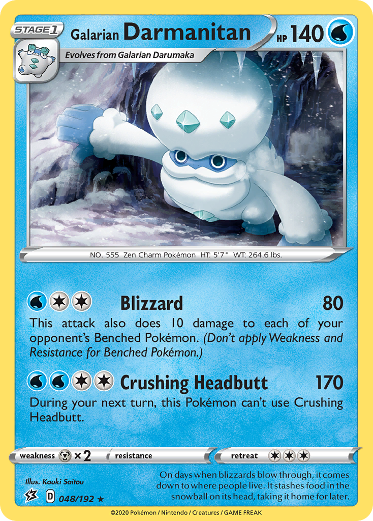 Pokémonkaart 048/192 - Galarian Darmanitan - Rebel Clash - [Rare]
