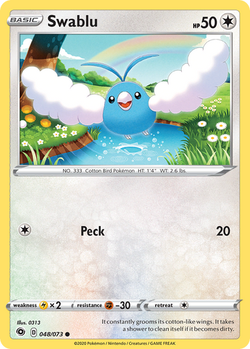 Pokémonkaart 048/073 - Swablu - Champion's Path - [Common]