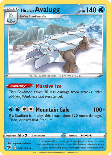 048/189 - Hisuian Avalugg - [Rare] - Reverse Holo