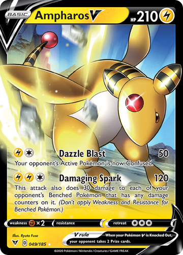 049/185 - Ampharos V - [Rare Holo V]