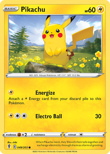 049/203 - Pikachu - Reverse Holo - [Common]