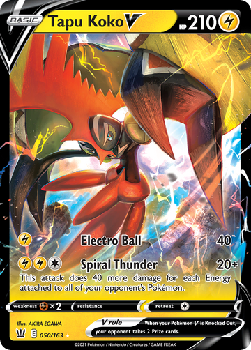 050/163 - Tapu Koko V - [Rare Holo V]