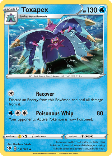 052/189 - Toxapex - [Uncommon] - Reverse Holo