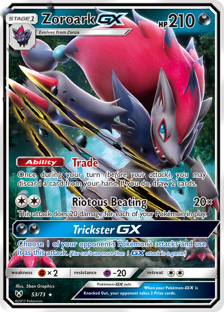 Pokémonkaart 053/236 - Zoroark-GX - Shining Legends - [Rare Holo GX]