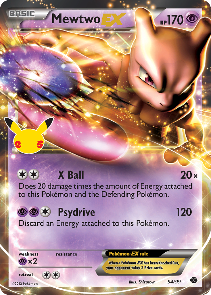 Pokémonkaart 054/099 - Mewtwo-EX - Celebrations: Classic Collection - [Classic Collection]