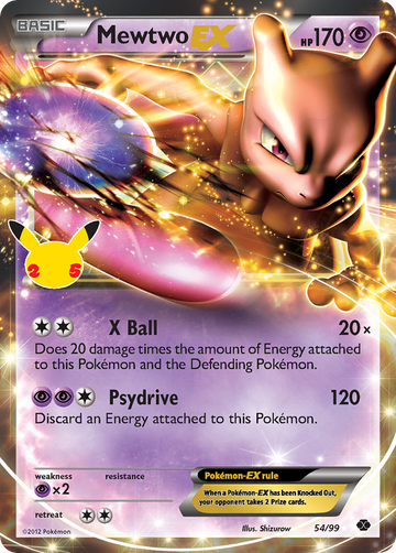 Pokémonkaart 054/099 - Mewtwo-EX - Celebrations: Classic Collection - [Classic Collection]