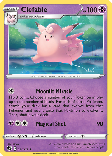 054/172 - Clefable - Reverse Holo - [Rare]